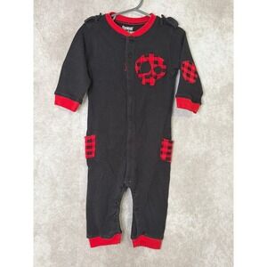 Spencers Mommy & Me 18-24M Baby Toddler Skull Buffalo‎ Plaid Romper Goth